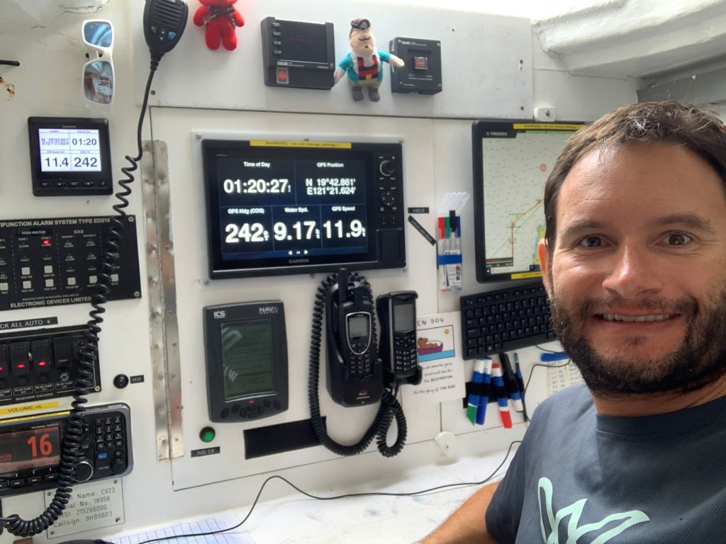 Myself in the navigation station / Mike Holmes